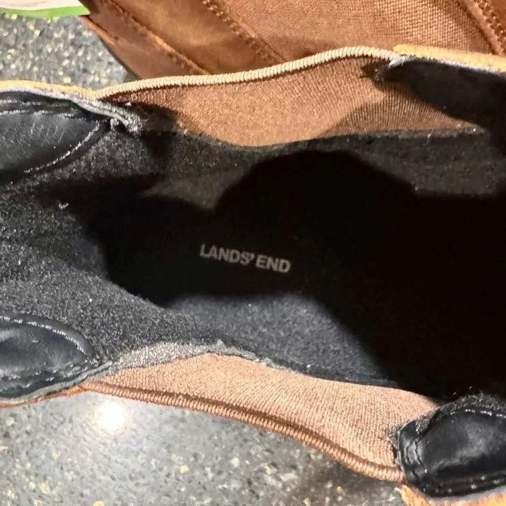 Lands End All Weather Brown oiled Leather Chelsea Boots. Size 11.5D.